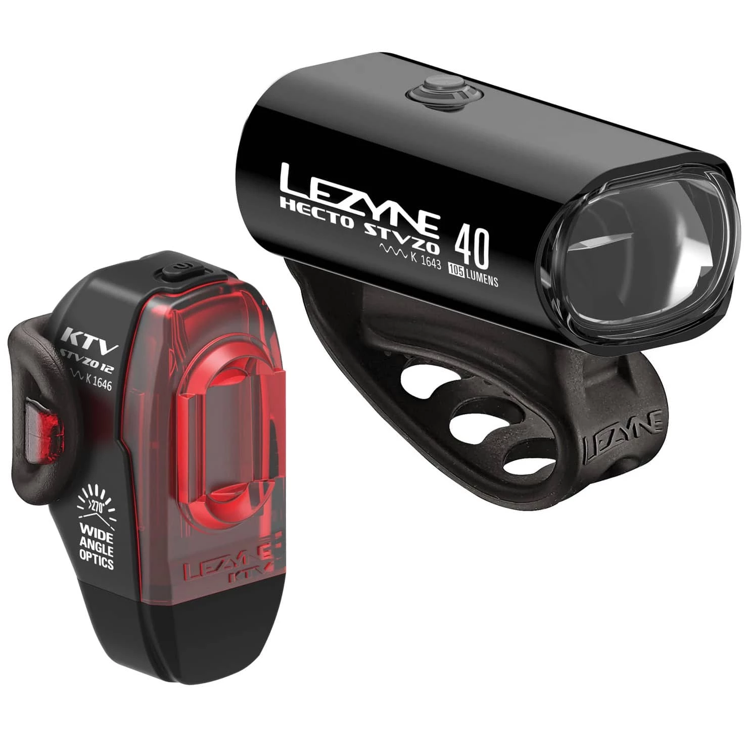 Lezyne Hecto Drive STVZO 40 + KTV Drive Fahrrad-Frontlicht + Rücklicht 1 Lezyne Hecto Drive STVZO 40 + KTV Drive Fahrrad-Frontlicht + Rücklicht