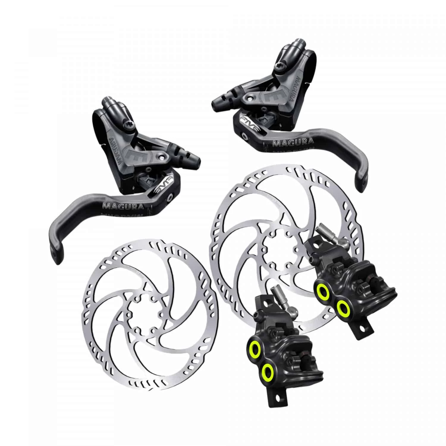 Magura MT5 PRO Hydraulische Scheibenbremse Mit Bremsscheiben 1 Magura MT5 PRO Hydraulische Scheibenbremse Mit Bremsscheiben